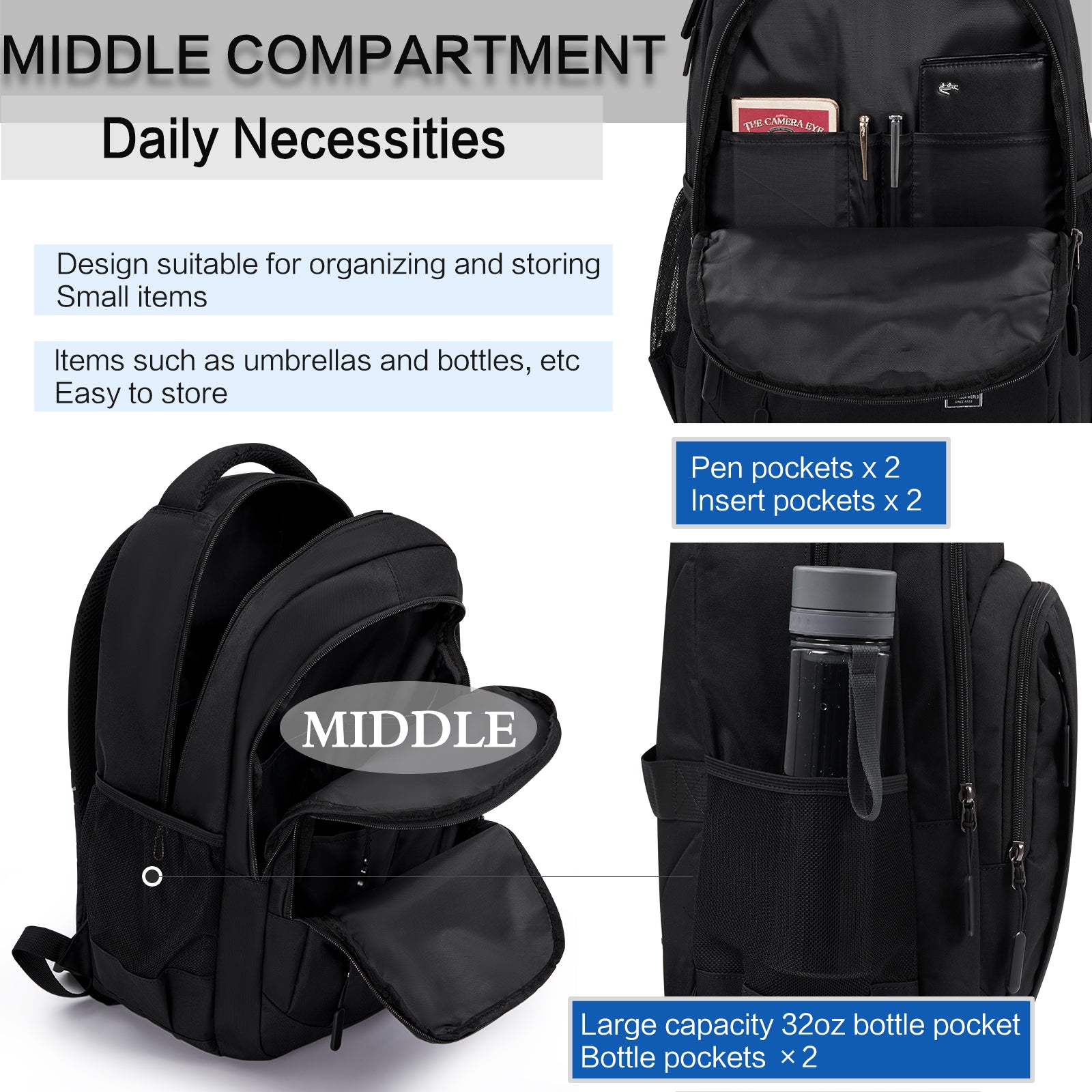 OIWAS-Multi-Purpose-Laptop-Backpack-Black-Middle-Compartment