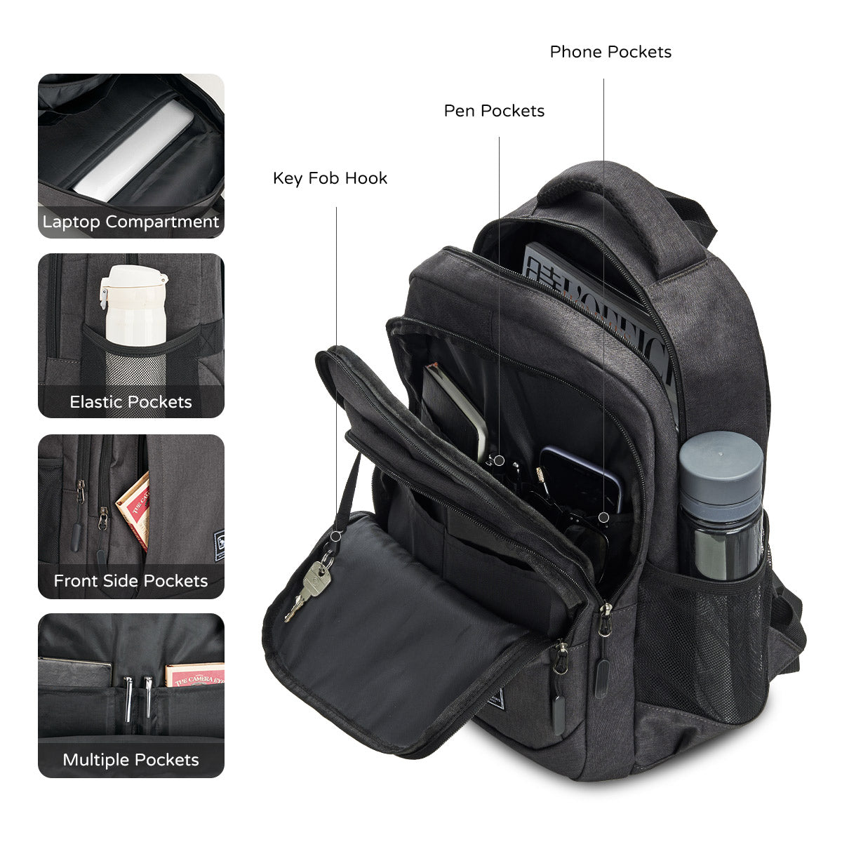 OIWAS-Multi-Purpose-Laptop-Backpack-Grey-Large-Capacity