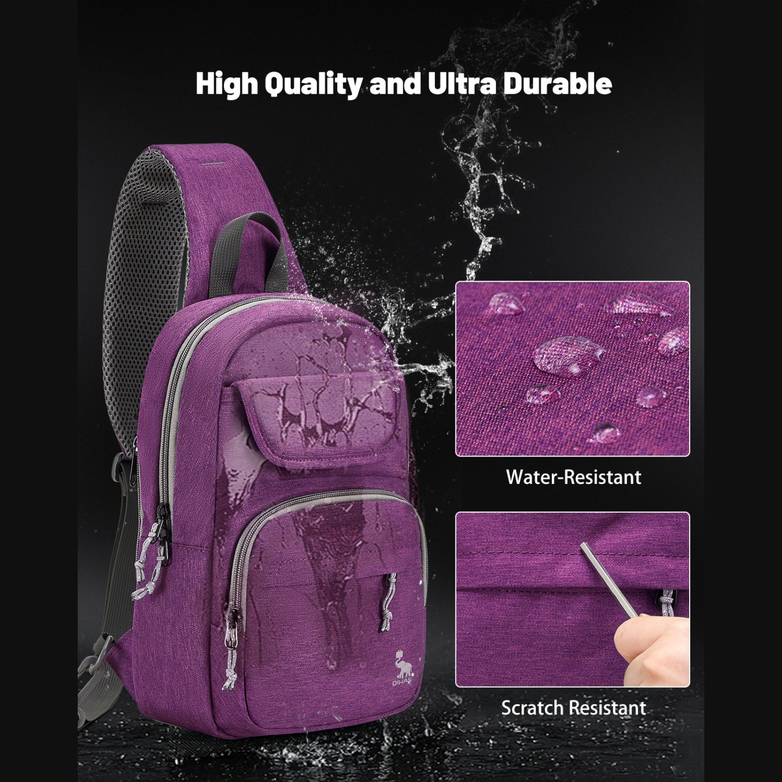OIWAS-Purple-Sling-Bag-Water-Resistant
