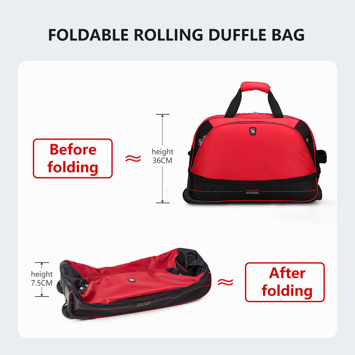 OIWAS-Rolling-Duffle-Bag-Red-Foldable