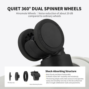 OIWAS SMOOTH Series Front Opening 20”Carry On Luggage: made with high-quality hinomoto quiet wheels, noise reduction of 20 dB compared to ordinary wheels