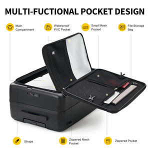 OIWAS SMOOTH Series 24" front-opening check-in luggage: mutil-functional pocket design, 7 compartments for smart storage