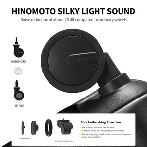 OIWAS SMOOTH Series Front Opening 24” check-in Luggage: made with high-quality hinomoto quiet wheels, noise reduction of 20 dB compared to ordinary wheels