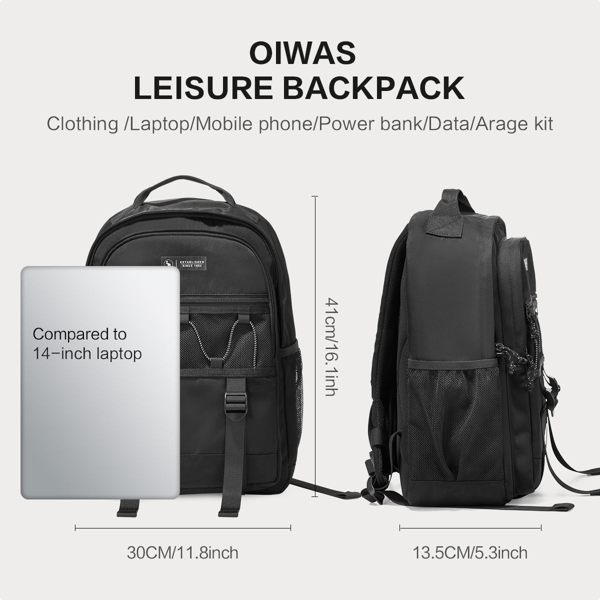 OIWAS-School-Bag-Black-Size