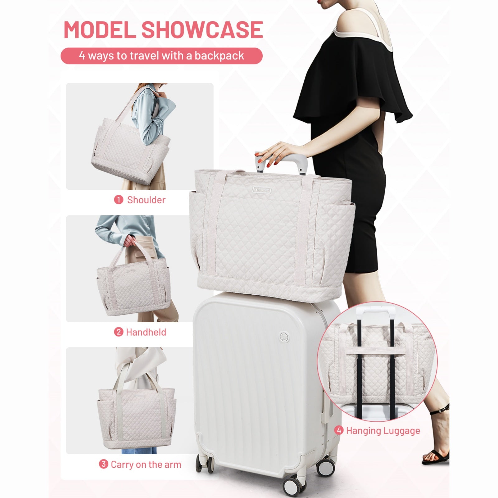 Organized mom tote bag with water bottle, diapers, and wallet