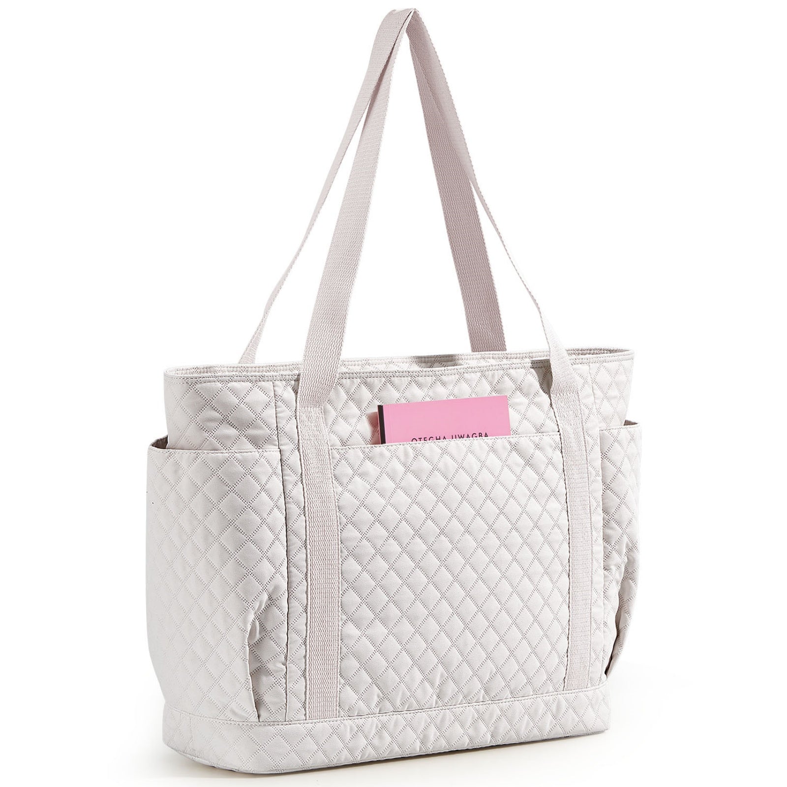 OIWAS large tote bag with 12 pockets holding laptop and gym gear