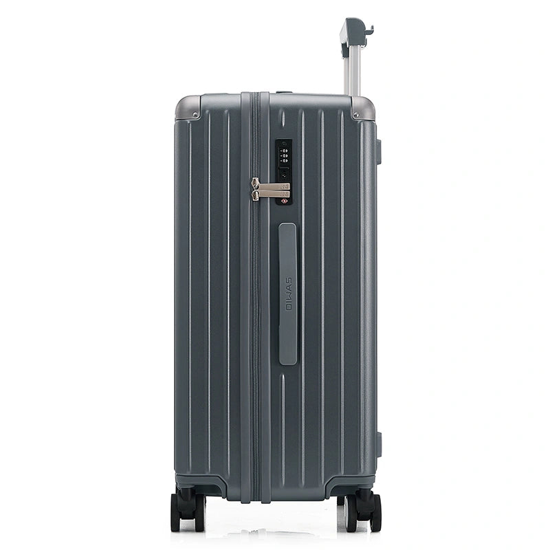 OIWAS Trunk Suitcase side profile view hardshell luggage with TSA lock