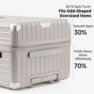 OIWAS large capacity trunk suitcase with 3:7 deep main compartment for maximum packing space and organized storage
