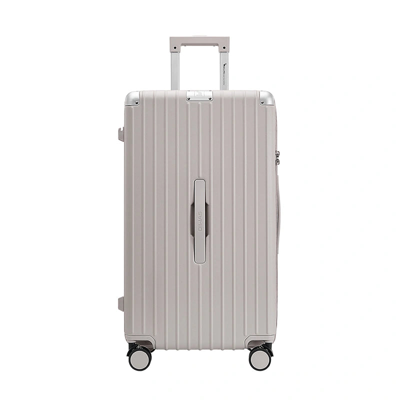OIWAS Trunk Suitcase oatmeal color full view hardshell luggage