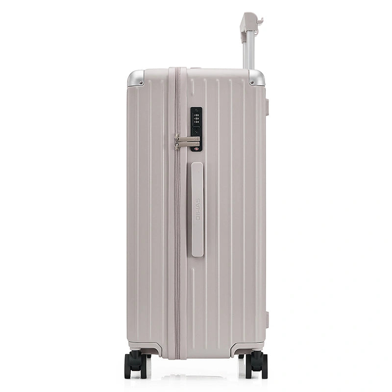 OIWAS Trunk Suitcase side profile view hardshell luggage with TSA lock