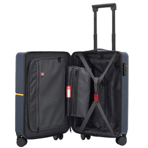 Open suitcase with semi-enclosed dual compartments maximize storage efficiency — OIWAS Edge Collection