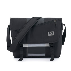 OIWAS messenger bag with an adjustable shoulder strap and a front flap closure. It appears to be made of waterproof material and has a modern design suitable for carrying daily essentials.