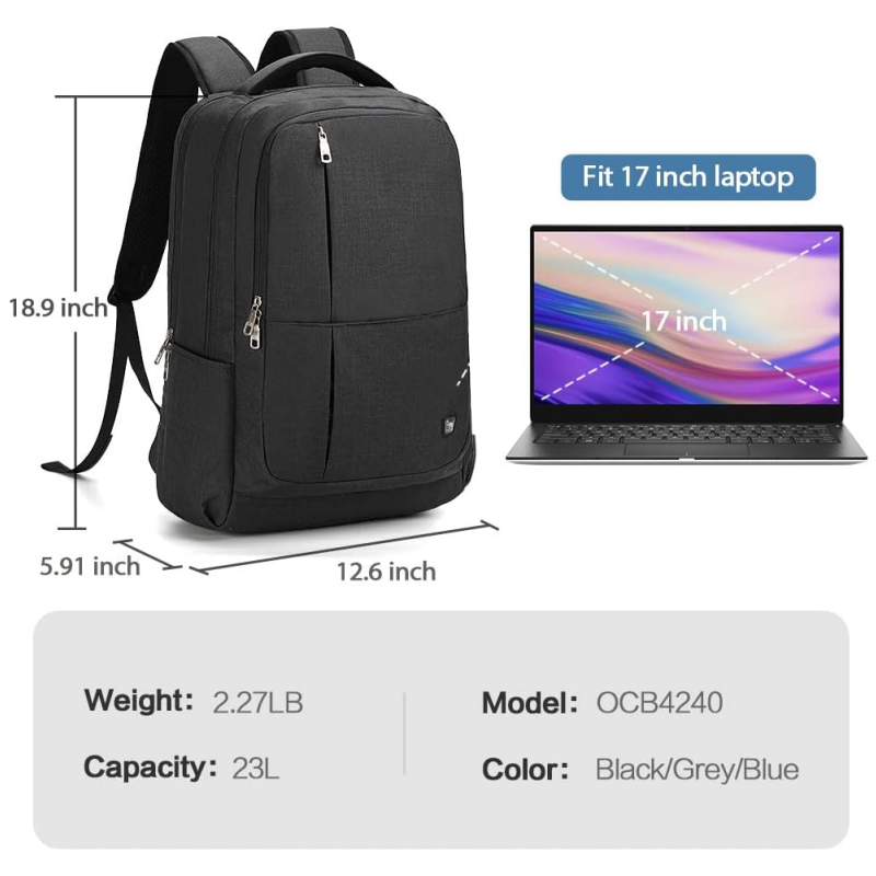 OIWAS Laptop Backpack 17 Inch For Men Business Backpack - Women Travel Daypack OIWAS Laptop Backpack 17 Inch For Men Business Backpack - Women Travel Daypack