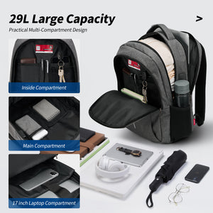 Padded 15.6-inch laptop compartment in OIWAS backpack with soft fleece lining to protect MacBook Pro, Dell, or Lenovo laptops.