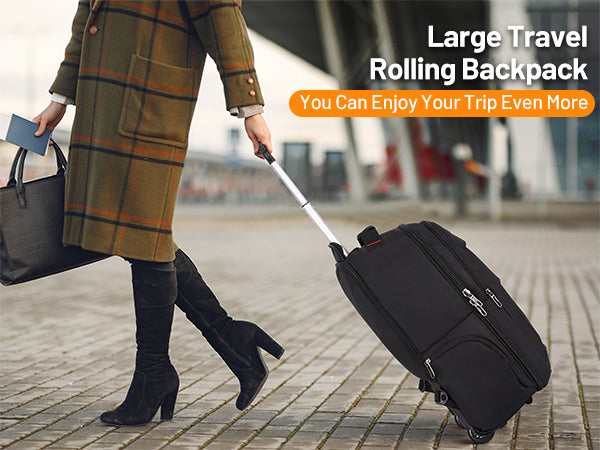 OIWAS Rolling Backpack Carry on Backpack with Wheels
